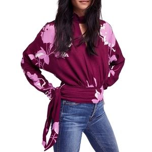Free People floral purple top